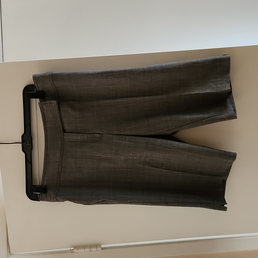 Tartan plaid monotone black/grey/off white strecht gab bermuda 12"1/2 inseam